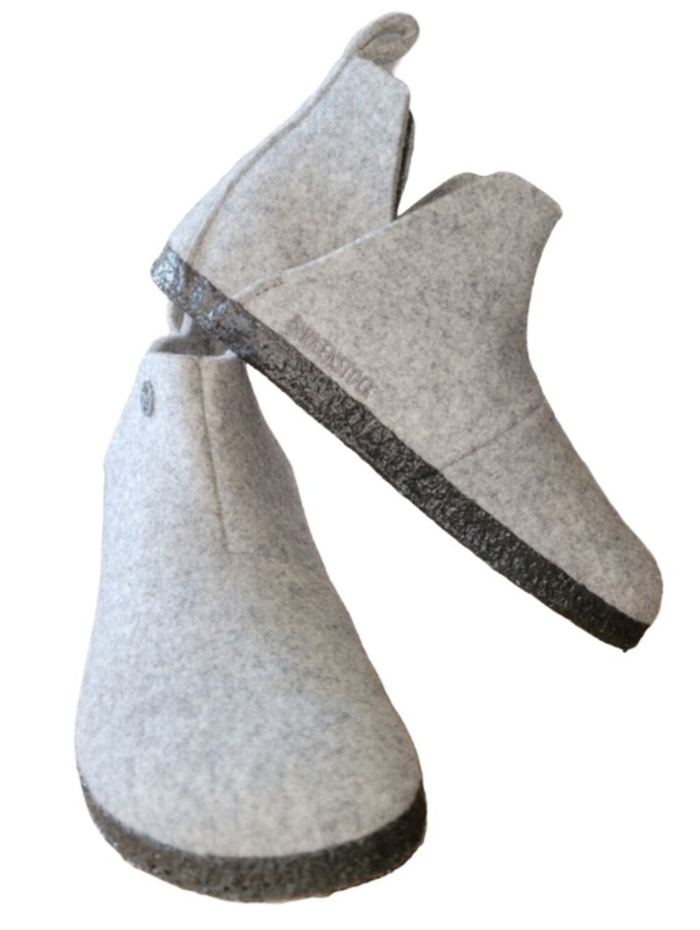 Birkenstock Andermatt Shearling Wool Felt Ankle Bootie Light Gray Size 5 EU 36